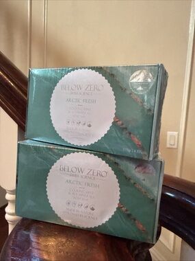 Below Zero Artic Fresh Mint Sea Minerals  Soap Bars X2 New SEALED! MSRP $50